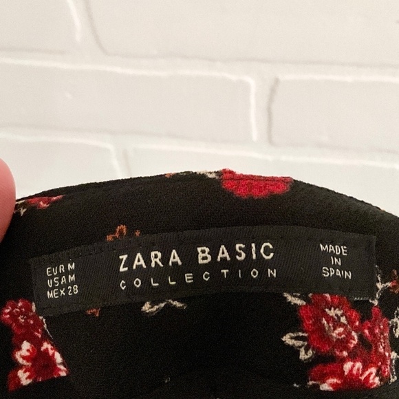 Zara Midi skirt Y2K Ruched Dark Floral Roses Black Red Dark romantic Fairy M - Picture 15 of 16